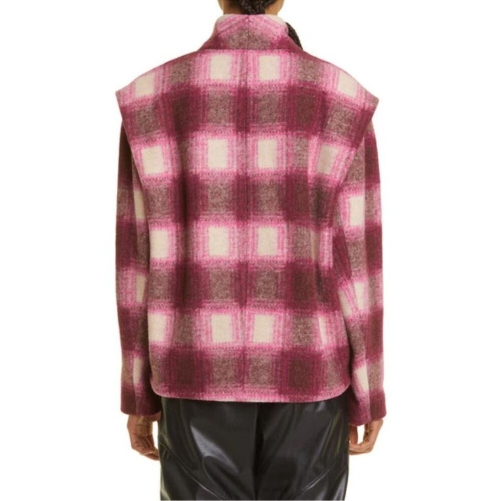 ISABEL MARANT ÉTOILE  Drogo Boxy Plaid Strong Shoulder Jacket 44 10-12 - Picture 4 of 16